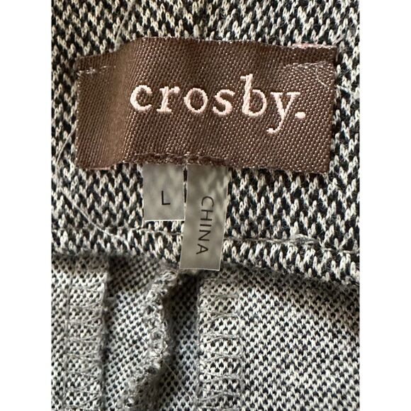 Crosby Women's Career Tweed Pull On High Waisted Stretch Pants, Size L - Picture 2 of 5